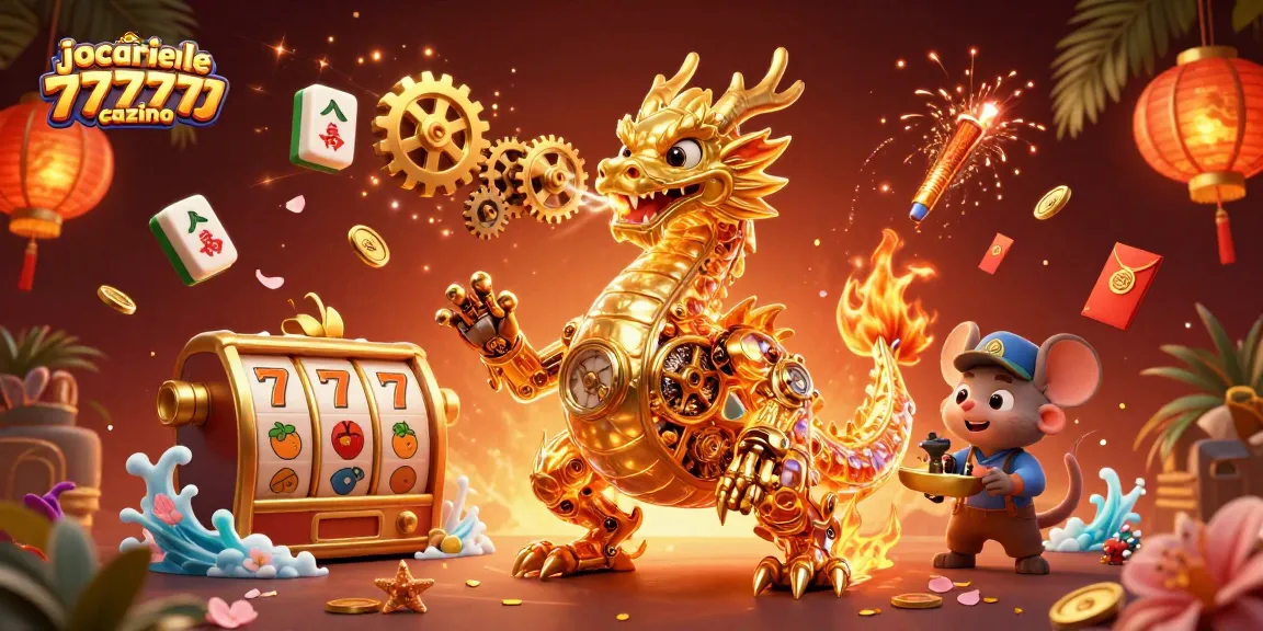 Joacă jocuri pacanele 77777 cazino cu un dragon auriu și elemente de noroc captivante