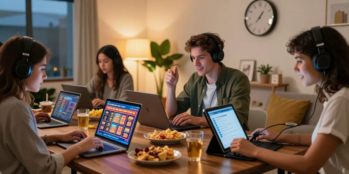 Players enjoying online gaming at home, showcasing the excitement of credit card casinos - https://dea.org.uk
