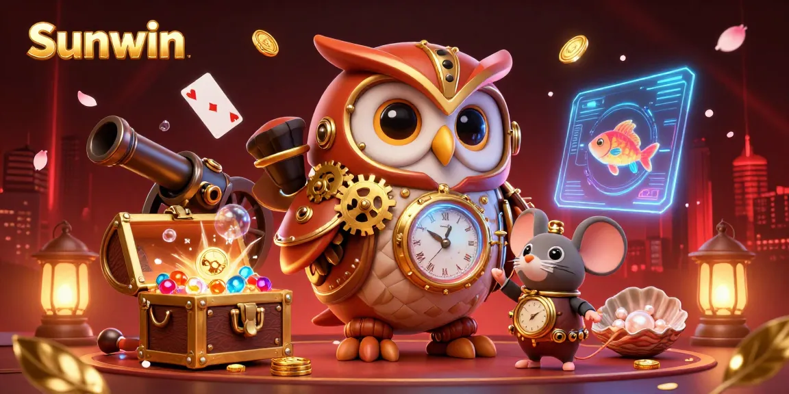 Sunwin offers thrilling gaming experiences with vibrant creatures in a detailed 3D casino environment.