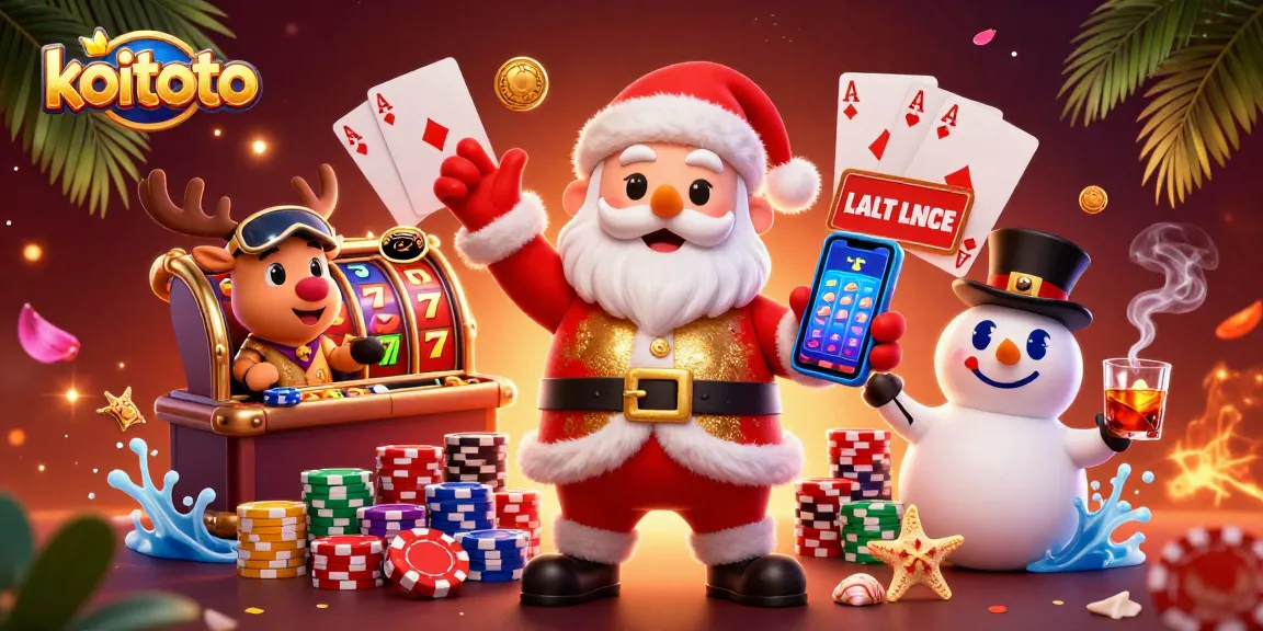 Experience winning spins with koitoto's fun 3D characters in a vibrant casino scene.
