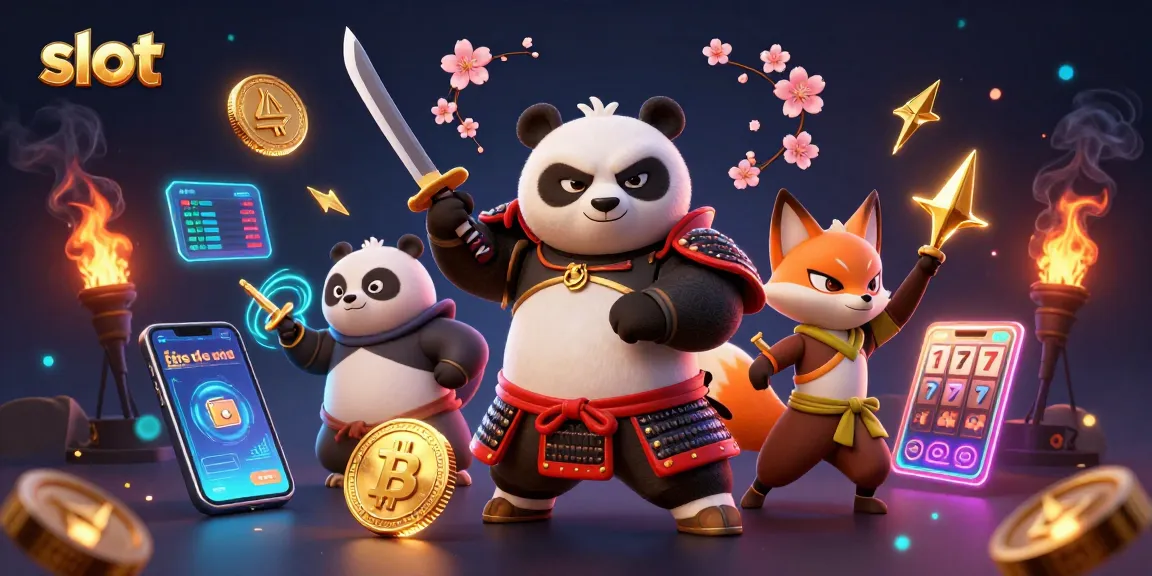 Spin slots with an engaging 3D illustration featuring vibrant characters and crypto elements.