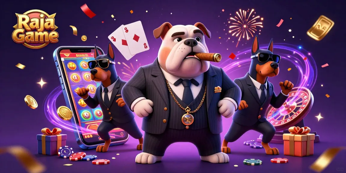 Experience the excitement of Raja Game with a vibrant 3D illustration showcasing thrilling casino elements.
